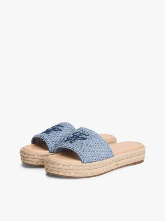 Sandália Espadrilha com Monograma em Letra Cursiva