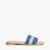 Sandália tipo chinelo em ganga com logótipo em tecido Sandália tipo chinelo em ganga com logótipo em tecido