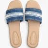 Sandália tipo chinelo em ganga com logótipo em tecido Sandália tipo chinelo em ganga com logótipo em tecido