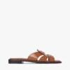 Sandália tipo mocassim em pele Sandália tipo mocassim em pele