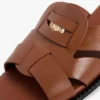 Sandália tipo mocassim em pele Sandália tipo mocassim em pele