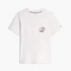 T-shirt com bolso e logótipo floral T-shirt com bolso e logótipo floral