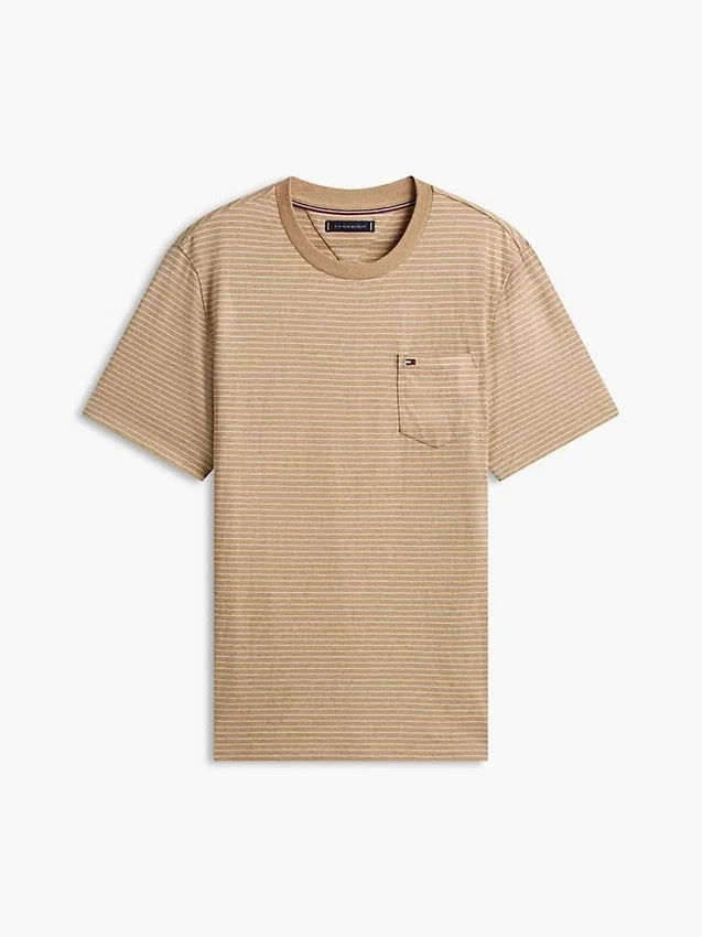 T-shirt com bolso às riscas T-shirt com bolso às riscas