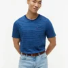 T-shirt com bolso às riscas tingida a índigo T-shirt com bolso às riscas tingida a índigo