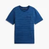 T-shirt com bolso às riscas tingida a índigo T-shirt com bolso às riscas tingida a índigo