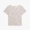 T-shirt com decote redondo em mistura de linho T-shirt com decote redondo em mistura de linho