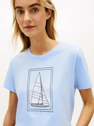 T-shirt com estampado de veleiro