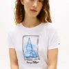 T-shirt com estampado de veleiro T-shirt com estampado de veleiro
