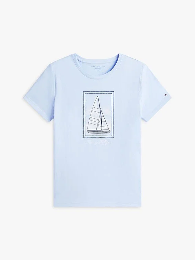 T-shirt com estampado de veleiro T-shirt com estampado de veleiro