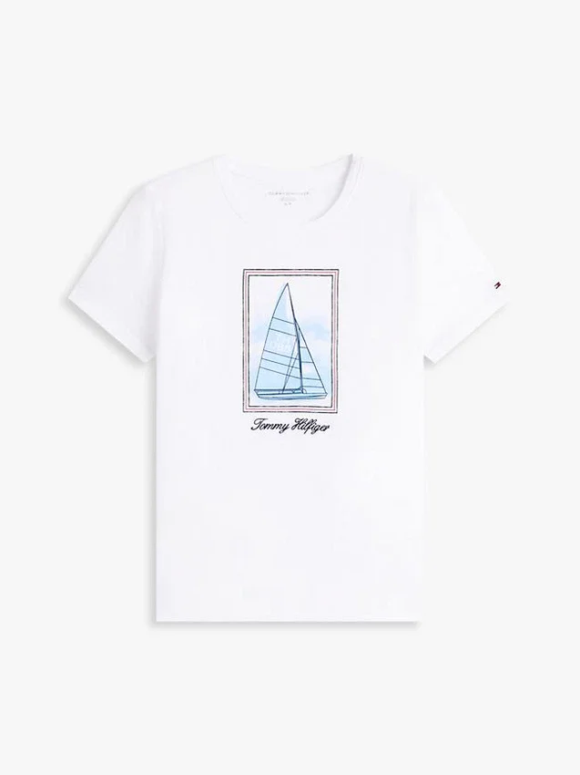 T-shirt com estampado de veleiro T-shirt com estampado de veleiro