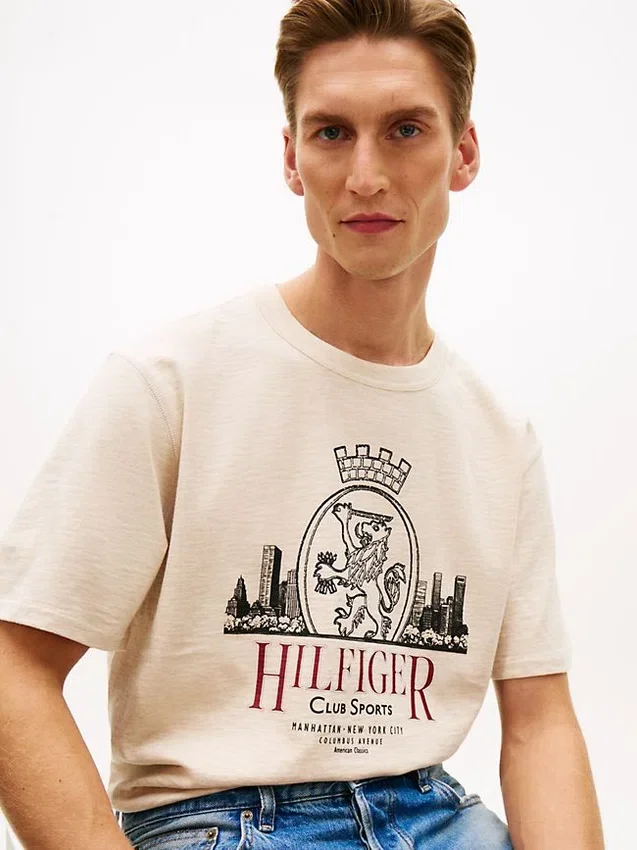 T-shirt com grafismo Hilfiger Crest T-shirt com grafismo Hilfiger Crest