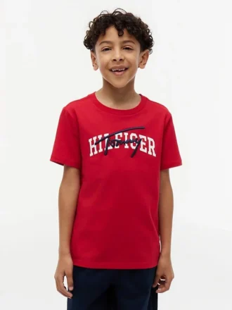 T-shirt com grafismo Hilfiger para criança