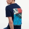 T-shirt com gráfico náutico nas costas T-shirt com gráfico náutico nas costas