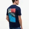 T-shirt com gráfico náutico nas costas T-shirt com gráfico náutico nas costas