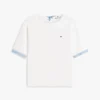 T-shirt com laço nas costas em materiais mistos T-shirt com laço nas costas em materiais mistos