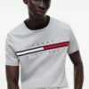 T-shirt com logótipo da bandeira bordado T-shirt com logótipo da bandeira bordado