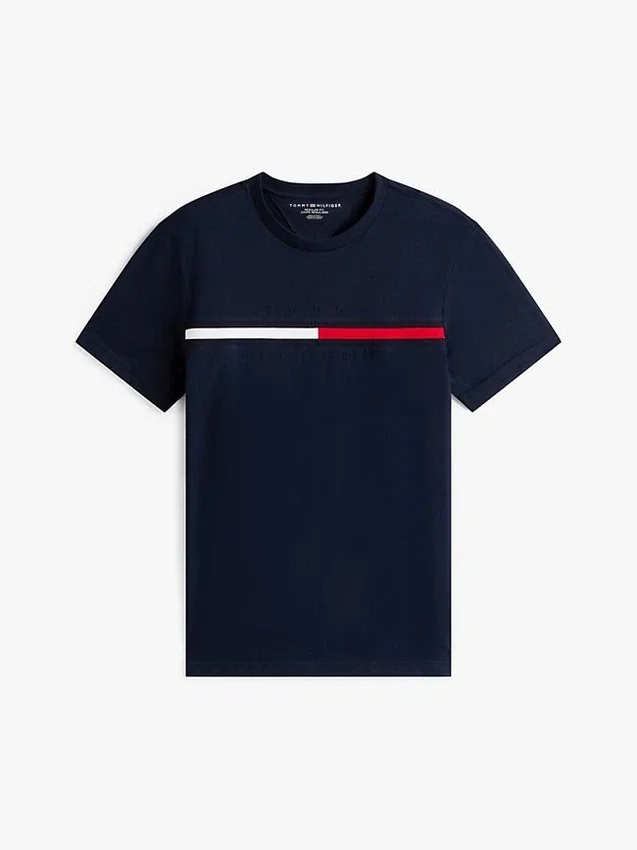 T-shirt com logótipo da bandeira bordado T-shirt com logótipo da bandeira bordado