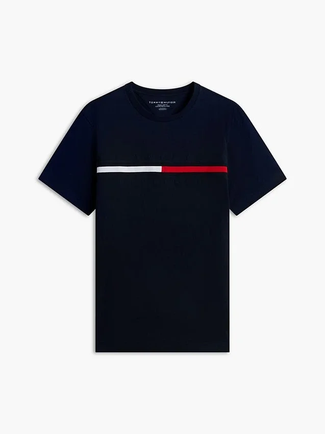 T-shirt com logótipo da bandeira bordado T-shirt com logótipo da bandeira bordado