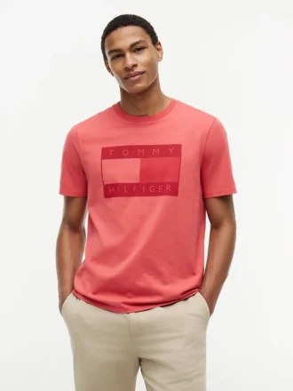 T-shirt com logótipo da bandeira em tons