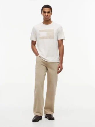 T-shirt com logótipo da bandeira em tons