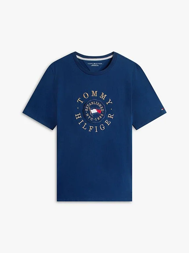 T-shirt com logótipo de bandeira circular T-shirt com logótipo de bandeira circular