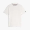 T-shirt com logótipo de bandeira em jacquard T-shirt com logótipo de bandeira em jacquard