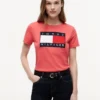 T-shirt com logótipo de bandeira grande