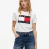 T-shirt com logótipo de bandeira grande