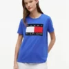 T-shirt com logótipo de bandeira grande