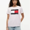 T-shirt com logótipo de bandeira grande