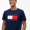 T-shirt com logótipo de bandeira grande T-shirt com logótipo de bandeira grande