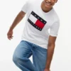 T-shirt com logótipo de bandeira grande T-shirt com logótipo de bandeira grande
