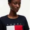 T-shirt com logótipo de bandeira grande