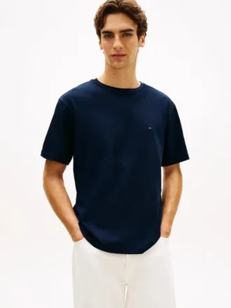 T-shirt com logótipo de bandeira nas costas e corte descontraído