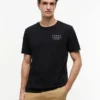 T-shirt com logótipo de bandeira ondulada nas costas T-shirt com logótipo de bandeira ondulada nas costas