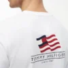 T-shirt com logótipo de bandeira ondulada nas costas T-shirt com logótipo de bandeira ondulada nas costas