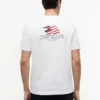 T-shirt com logótipo de bandeira ondulada nas costas T-shirt com logótipo de bandeira ondulada nas costas