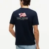 T-shirt com logótipo de bandeira ondulada nas costas T-shirt com logótipo de bandeira ondulada nas costas