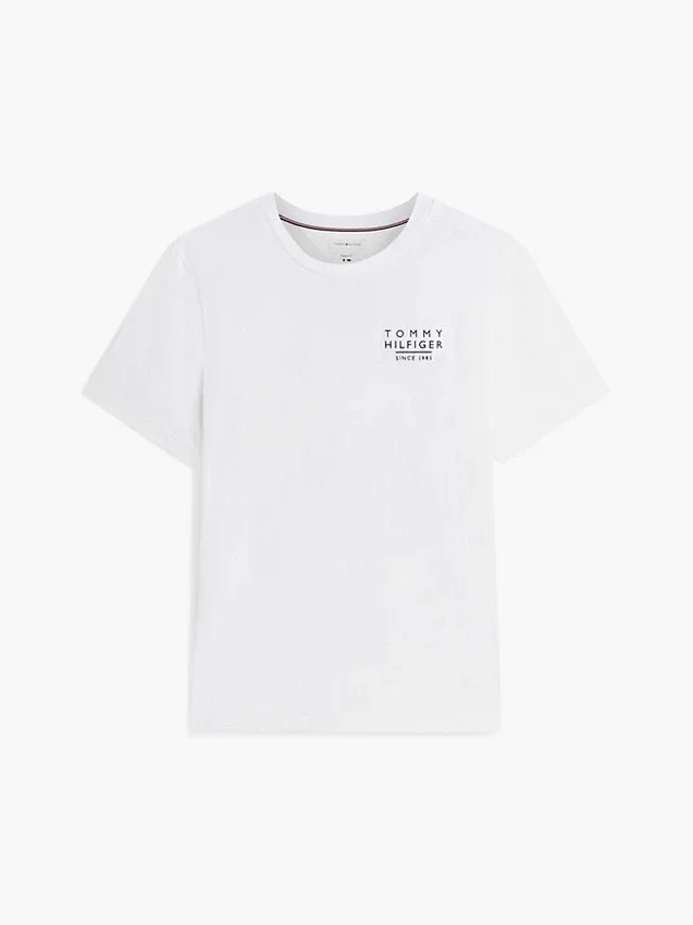 T-shirt com logótipo de bandeira ondulada nas costas T-shirt com logótipo de bandeira ondulada nas costas
