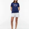 T-shirt com logótipo de folha de louro em folha metálica T-shirt com logótipo de folha de louro em folha metálica