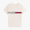 T-shirt com logótipo de riscas de bandeira bordado