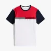 T-shirt com logótipo de riscas e bandeira em blocos de cor T-shirt com logótipo de riscas e bandeira em blocos de cor