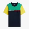 T-shirt com logótipo de riscas em blocos de cor T-shirt com logótipo de riscas em blocos de cor