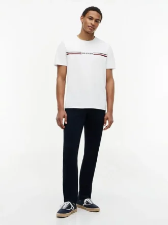 T-shirt com logótipo de riscas Hilfiger