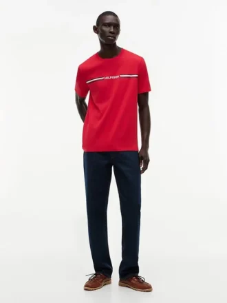 T-shirt com logótipo de riscas Hilfiger