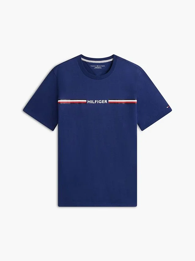 T-shirt com logótipo de riscas Hilfiger T-shirt com logótipo de riscas Hilfiger