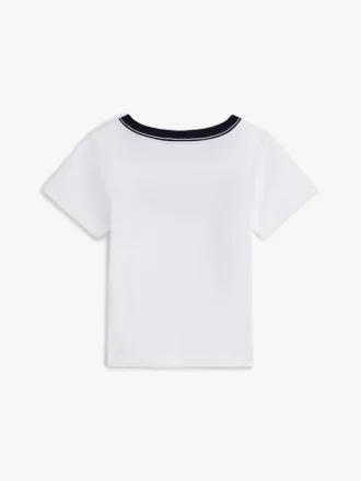 T-shirt com logótipo e riscas de bandeira para bebés