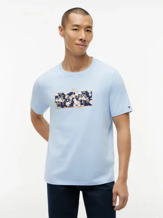 T-shirt com logótipo floral tropical