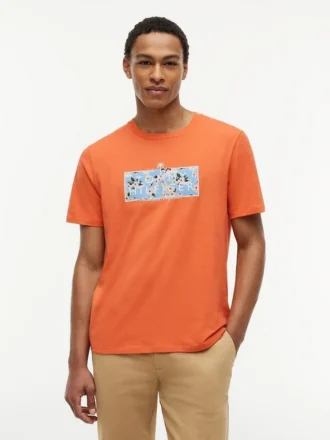 T-shirt com logótipo floral tropical