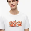 T-shirt com logótipo floral tropical T-shirt com logótipo floral tropical